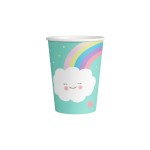 Ποτήρια χαρτ. 250ml Rainbow & Cloud /8 τεμ - ουράνιο τόξο και τα σύννεφα