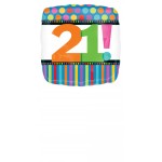 Φοιλ Μπαλόνι 18 Birthday Dots Stripes Νούμερο 21