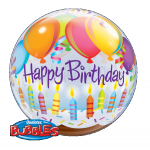 Bubble Μονό Birthday Balloons & Candles