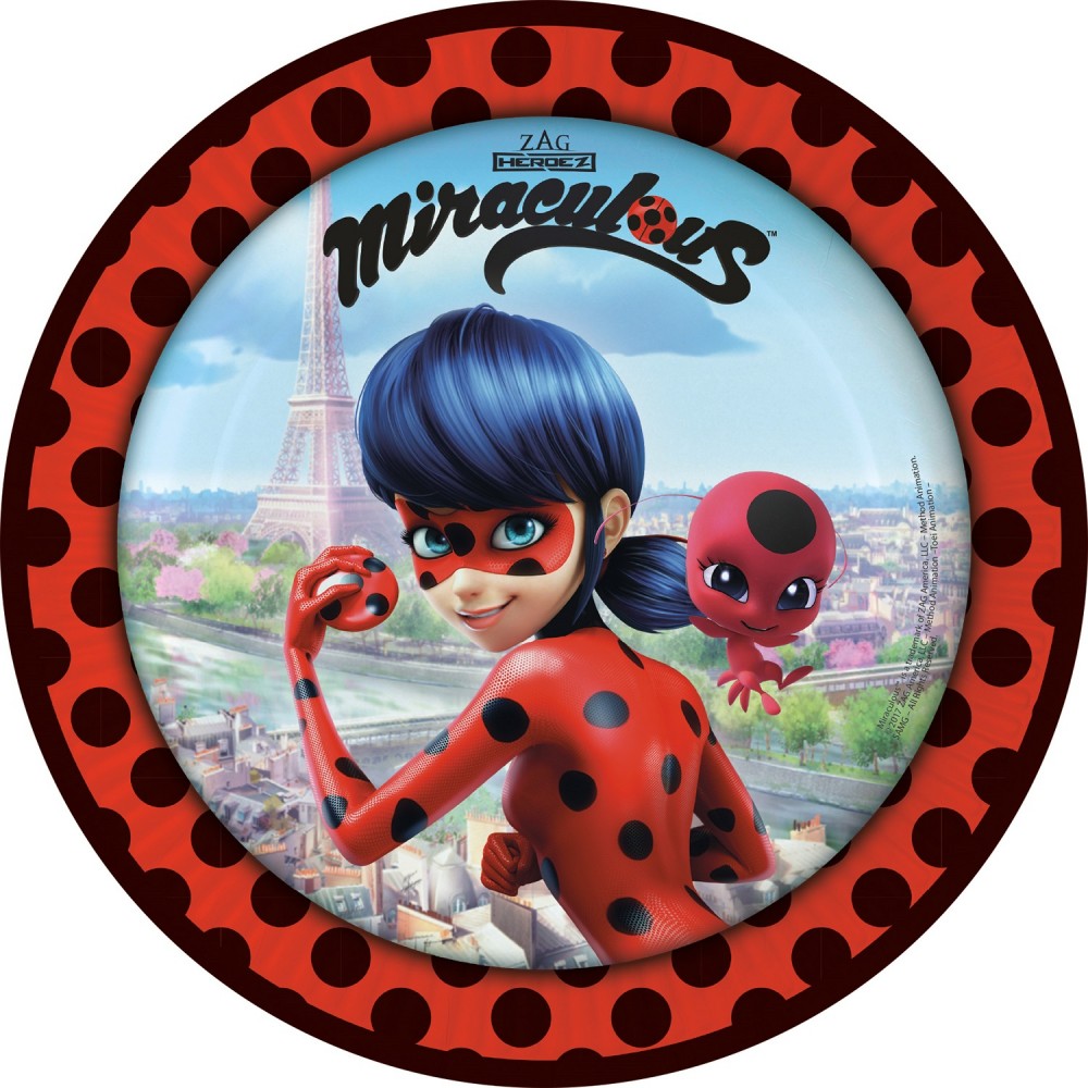 Πιάτα χαρτ. φαγητού 23εκ Miraculous LadyBug