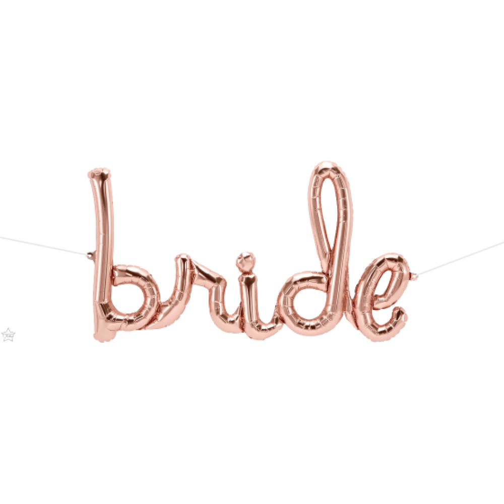 Μπαλόνι Φοιλ Script Phrase `Bride` Ροζ Χρυσό 33