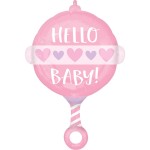 Μπαλόνι Φοιλ Σχήμα  Baby Girl Rattle / 43εκ x 60εκ