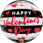 Bubble Μονό 22 Happy Valentine Black Stripes / 56 εκ