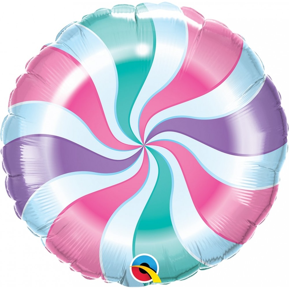 Φοιλ 18 Στρογγυλό Candy Swirl Pastel 46 εκ - Καραμέλα