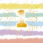 Χαρτοπετσέτες φαγητού 1st Birthday Rainbow / 16τεμ