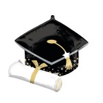 Μπαλόνι Φοιλ Black Grad Cap & White Diploma / 63 εκ x 63 εκ - Καπέλο αποφοίτησης