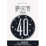 Κονκάρδα Glitz Black & Silver Birthday 40