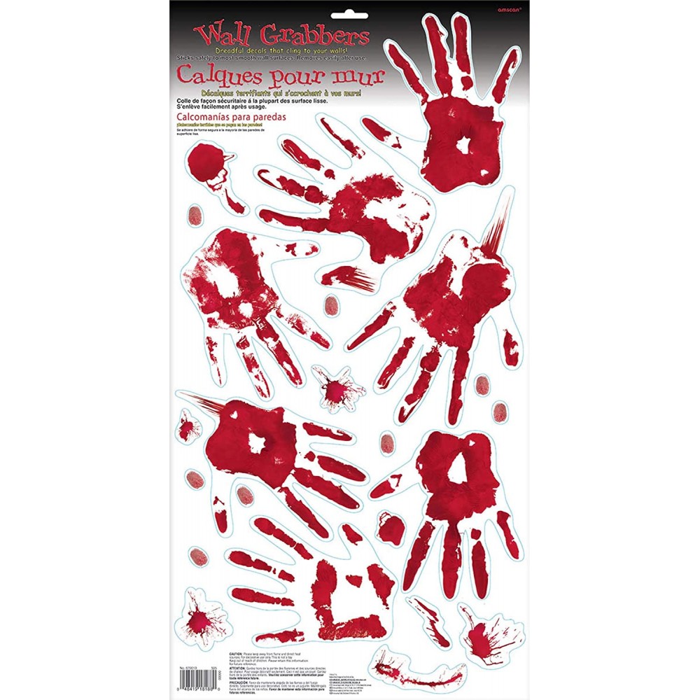 23 Wall Grabbers Bloody Hand Prints & Splatter Foil 2.1 - 23 cm