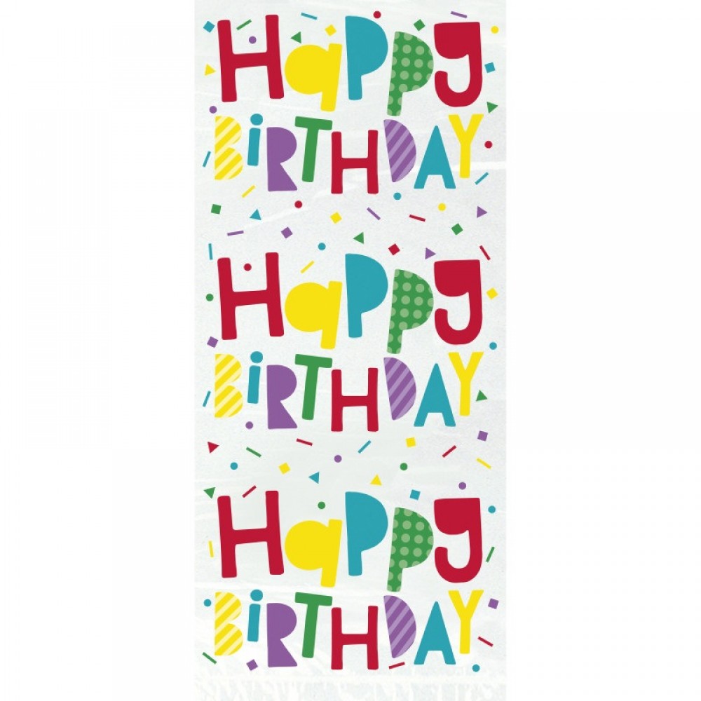 Τσάντες Δώρου Colorful Happy Birthday Cellophane Bags / 20 τεμ