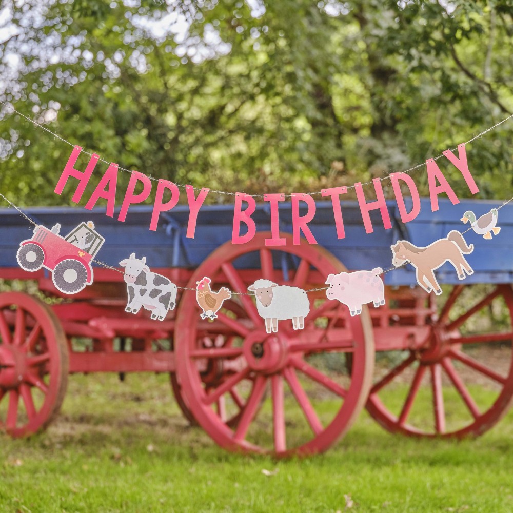 Γιρλάντα Γράμματα Farm Party Happy Birthday