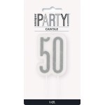 Κερί Νούμερο 50 Glitz Black Numeral Birthday  / 8 εκ