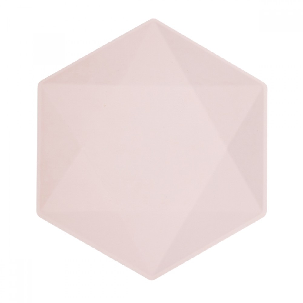 Πιάτα εξάγωνα Vert Decor Pink 26.1 x 22.6 εκ - Ροζ Παστέλ / 6 τεμ