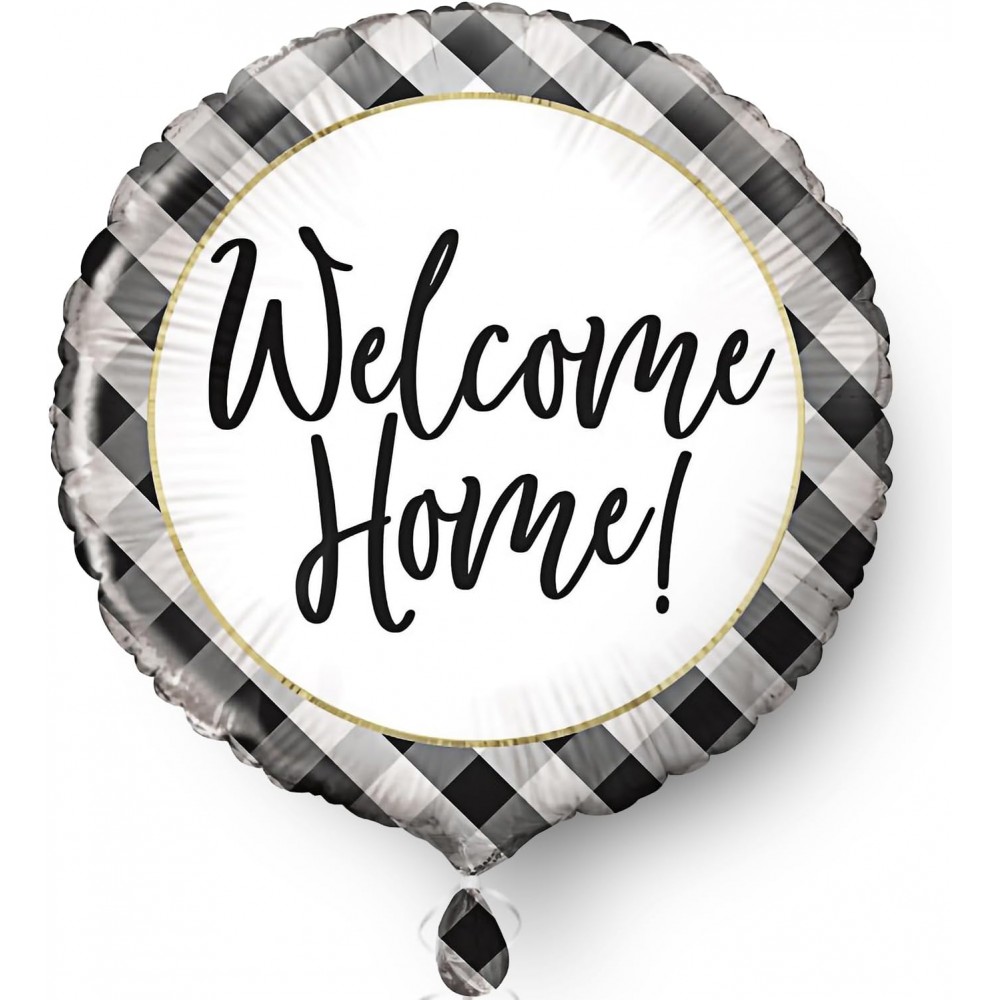 Μπαλόνι Φοιλ 18 Welcome Home Black Gingham Design / 45 εκ