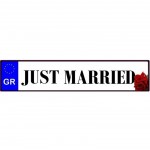 Πινακίδα αυτοκινήτου γάμου Just Married rose (2 τεμ)