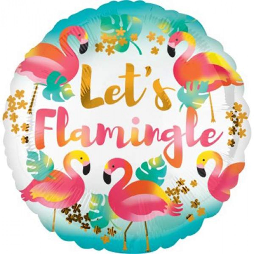 18" Μπαλόνι στρογγυλό Let's Flamingle