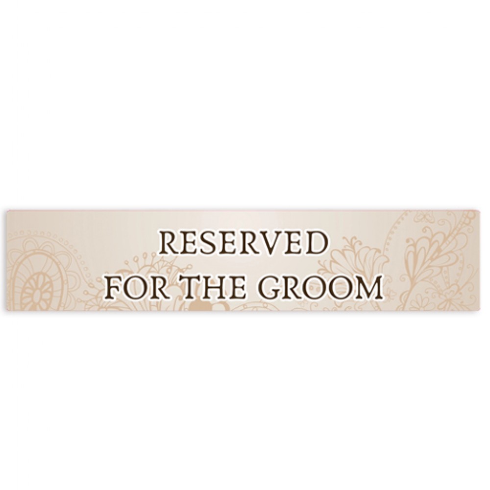 Πινακίδα αυτοκινήτου γάμου "Reserved for the Groom" (2 τεμ)