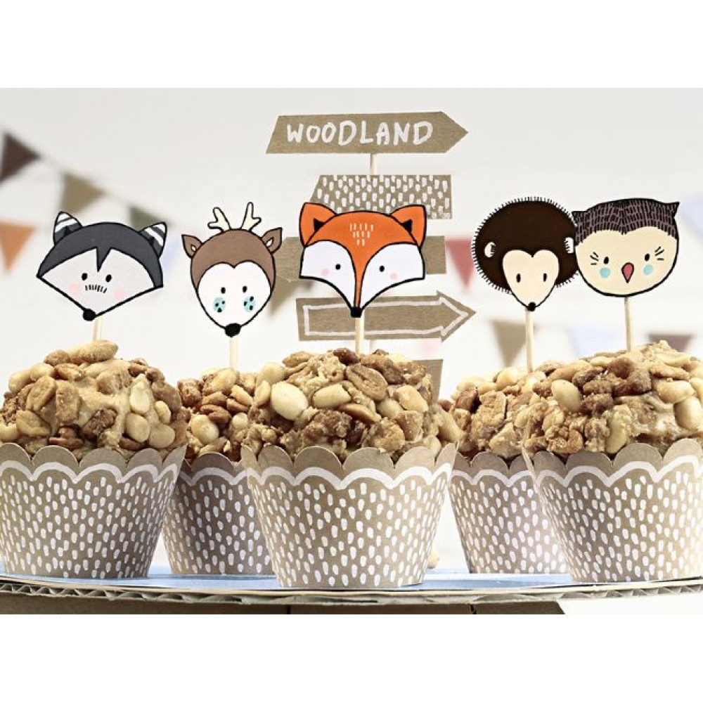 Σετ για cupcake Ζώα Δάσους Woodland (6 τεμ)