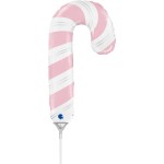 14" Mini Shape Μπαλόνι ροζ Candy Cane