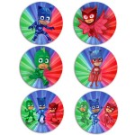 Ξύλινες Κονκάρδες Pj Masks (6 τεμ)