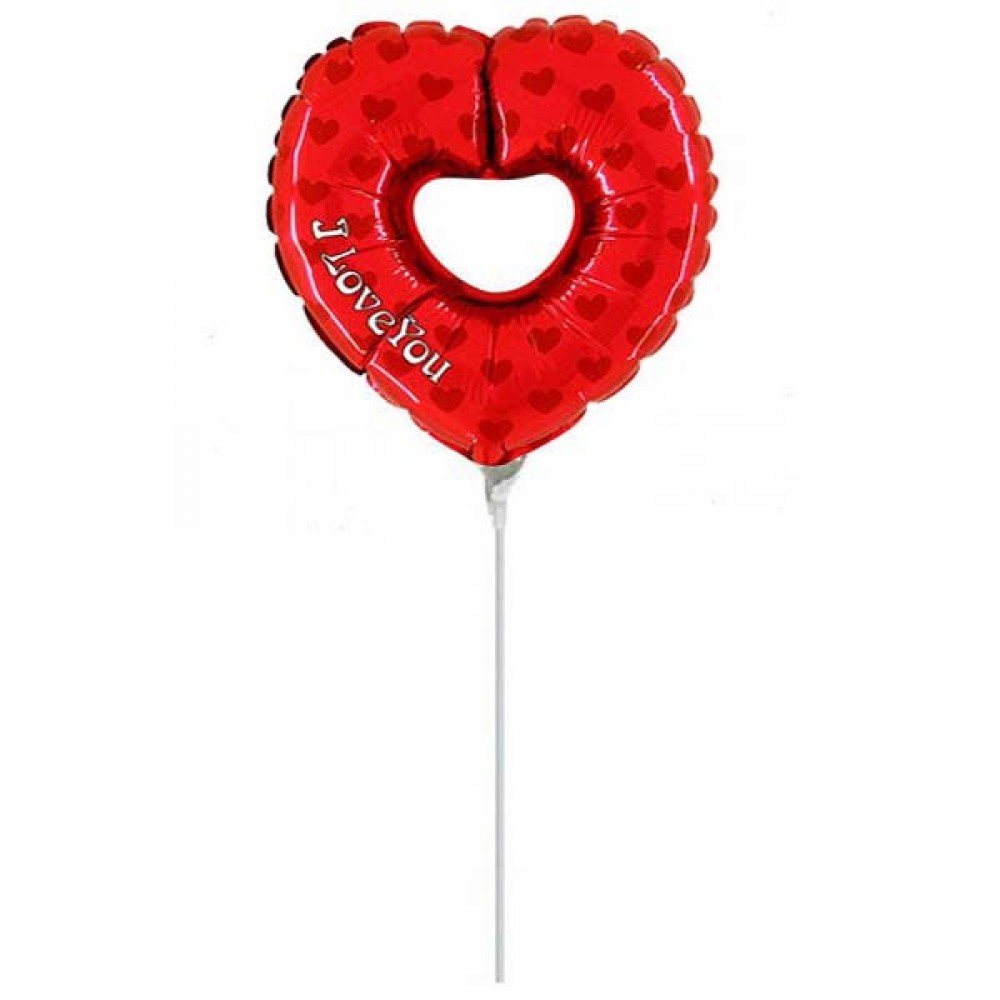 10'' Mini Shape Μπαλόνι Κόκκινη Καρδιά 'I Love You' Με Τρύπα