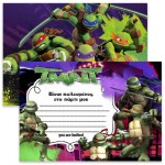 Προσκλήσεις πάρτυ Χελωνονιντζάκια TMNT (8 τεμ)