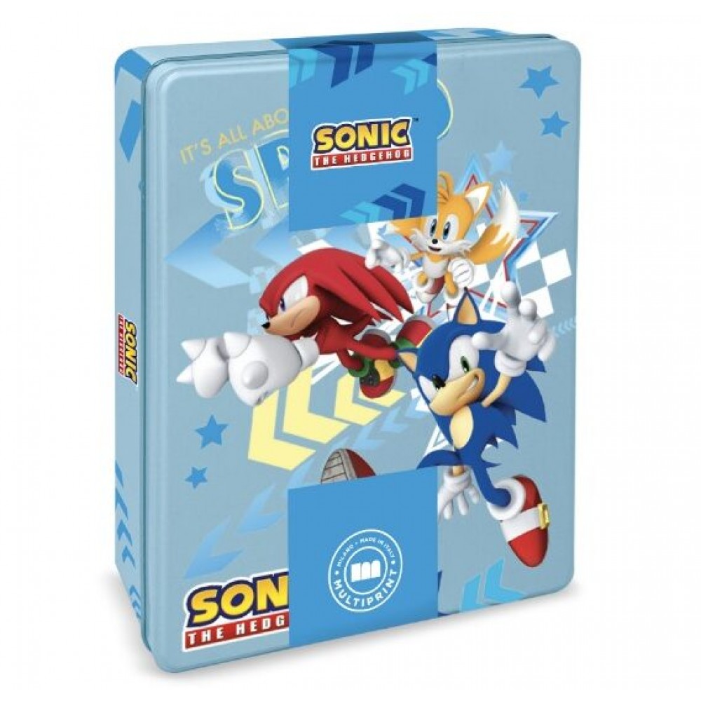 Μεταλλικό κουτί Sonic με είδη ζωγραφικής