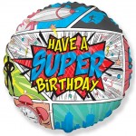 18'' Μπαλόνι Super Birthday - Κόμικς