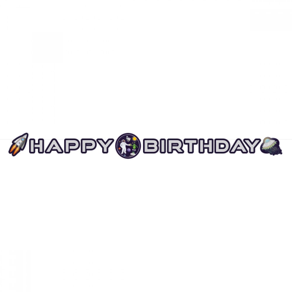 Γιρλάντα Happy Birthday Space Party