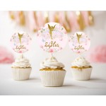 Topper Cupcake χρυσή Νεράιδα (6 τεμ)