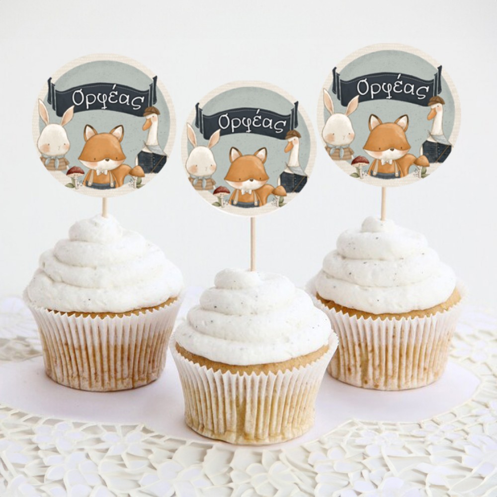 Topper Cupcake Woodland (6 τεμ)